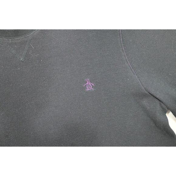 Penguin Munsingwear Thermal Sweatshirt Sweater Black Mens Size XL - Picture 6 of 8